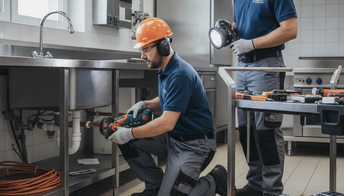 Plumber repairing a home leak in Royal Oak, MI for On Call Plumbers