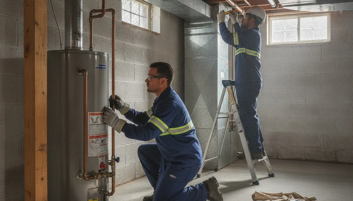 Plumber repairing leak in Royal Oak, MI for plumbing repair service