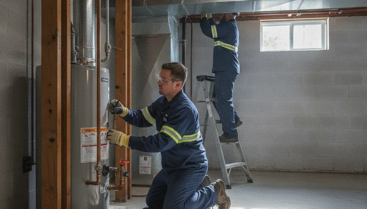 Royal Oak, MI plumber repairing a residential plumbing leak with professional tools