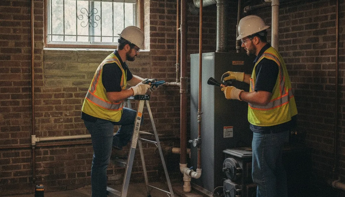 Plumber repairing pipe in Royal Oak, MI for fast residential plumbing service