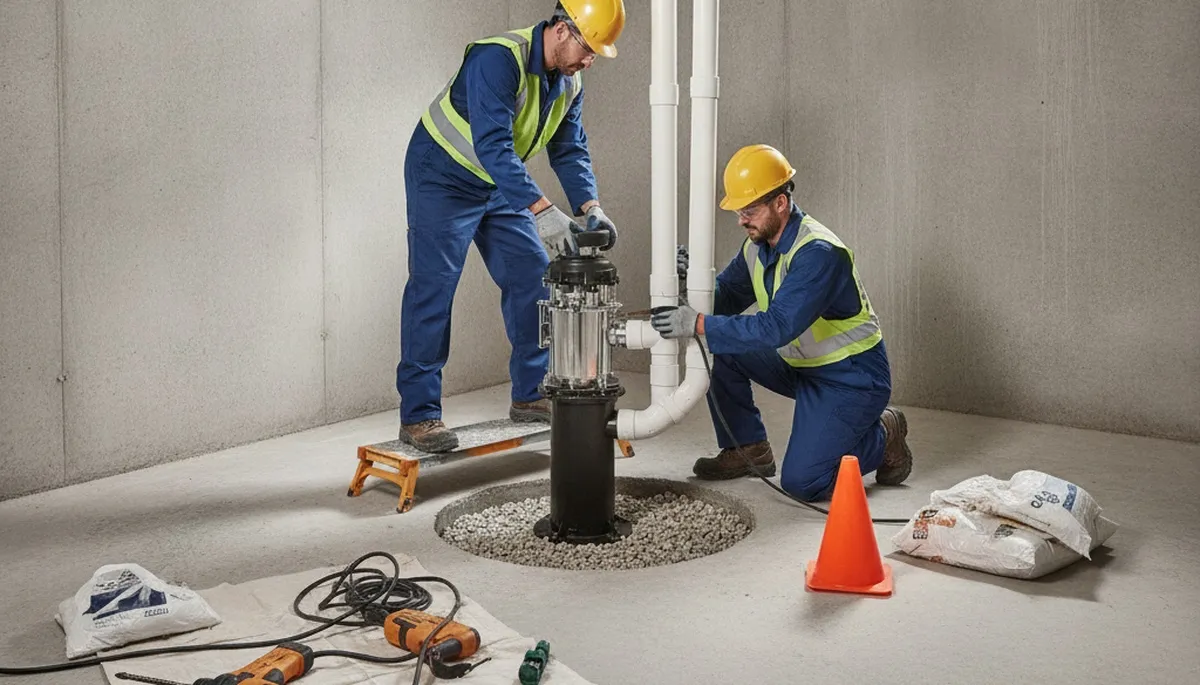 Sump pump installation for basement flood protection in Royal Oak, MI by On Call Plumbers